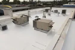 White rooftop painted